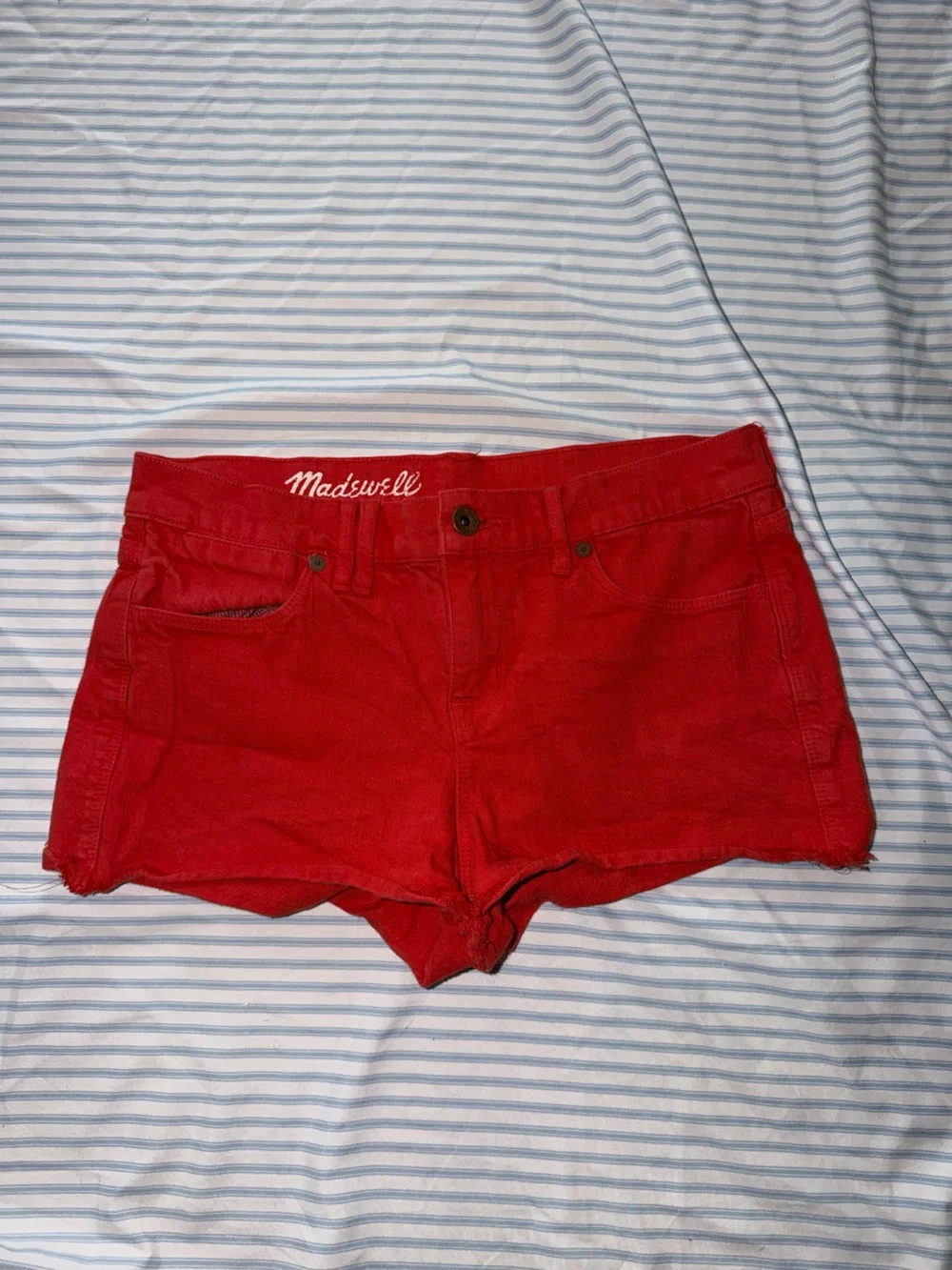 Madewell Red Denim Jean Shorts